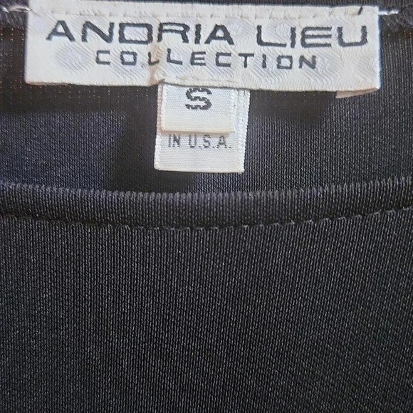 Andria Lieu Collection Black Pull String Long Sleeve Blouse Top - Picture 2 of 5